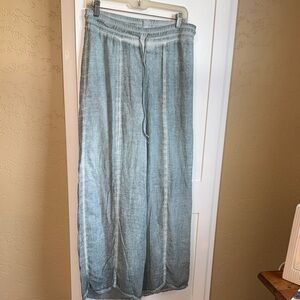 Anthropologie Blue Wide Leg Pants